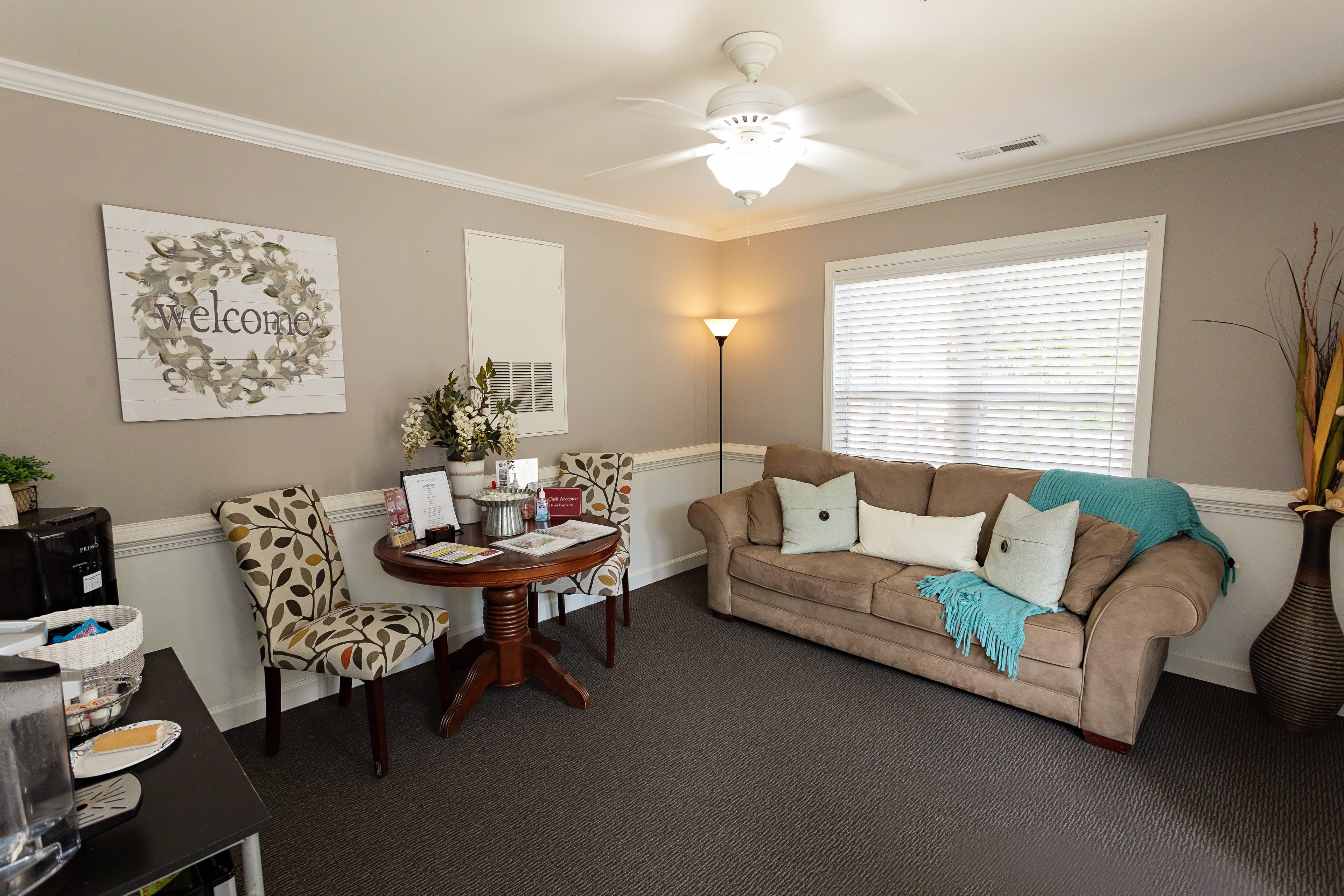 The clubhouse lounge at Carlyle Place