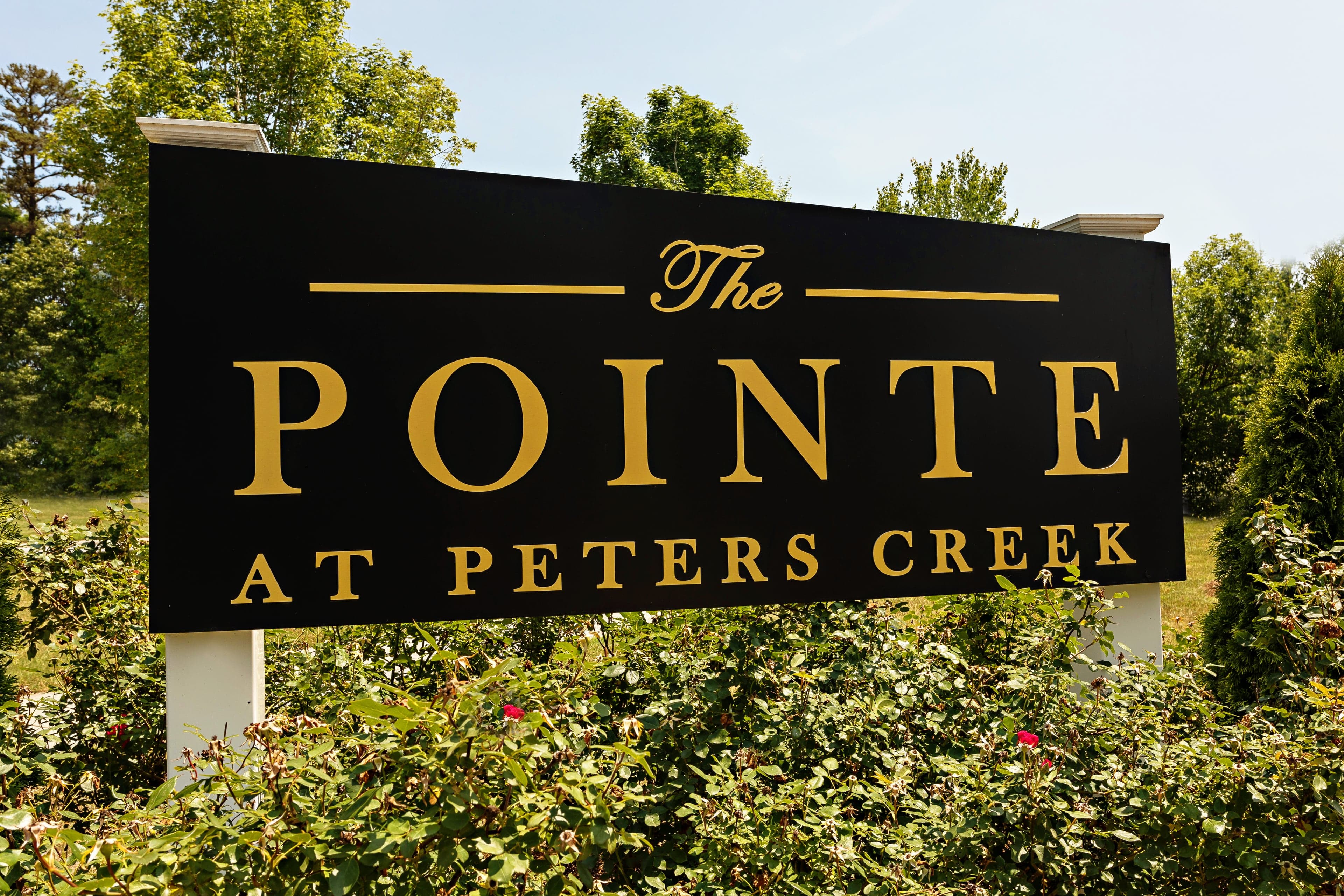 The entrance at The Pointe at Peters Creek