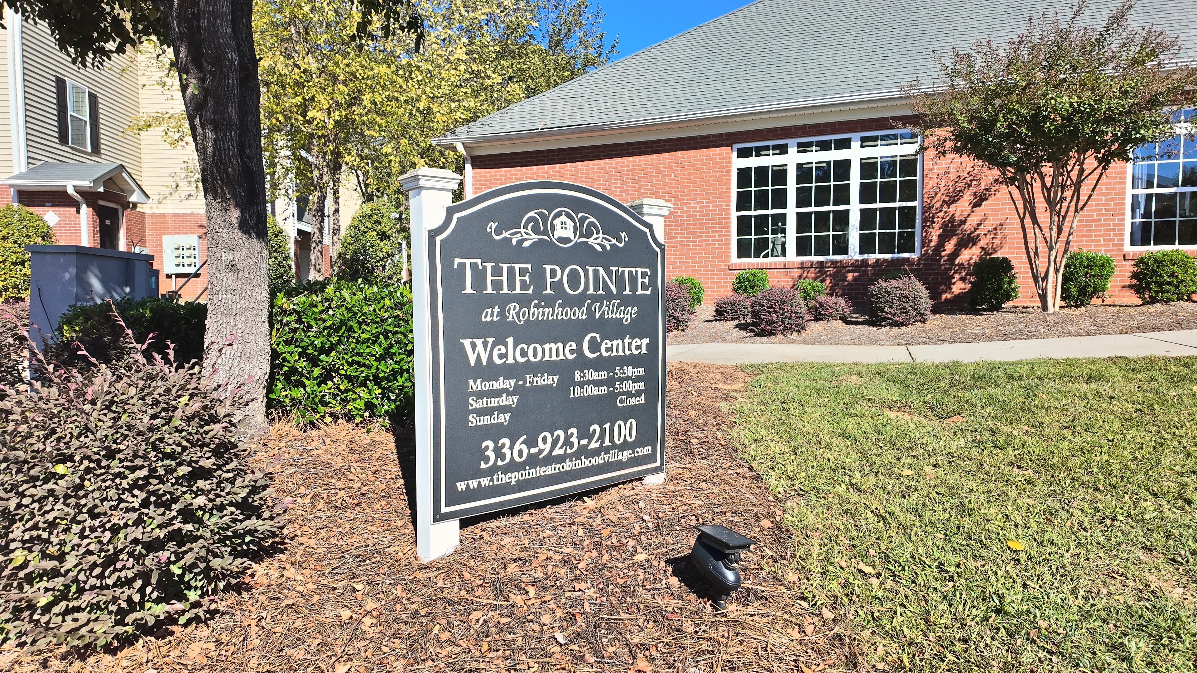 The welcome center at The Pointe at Robinhood Village