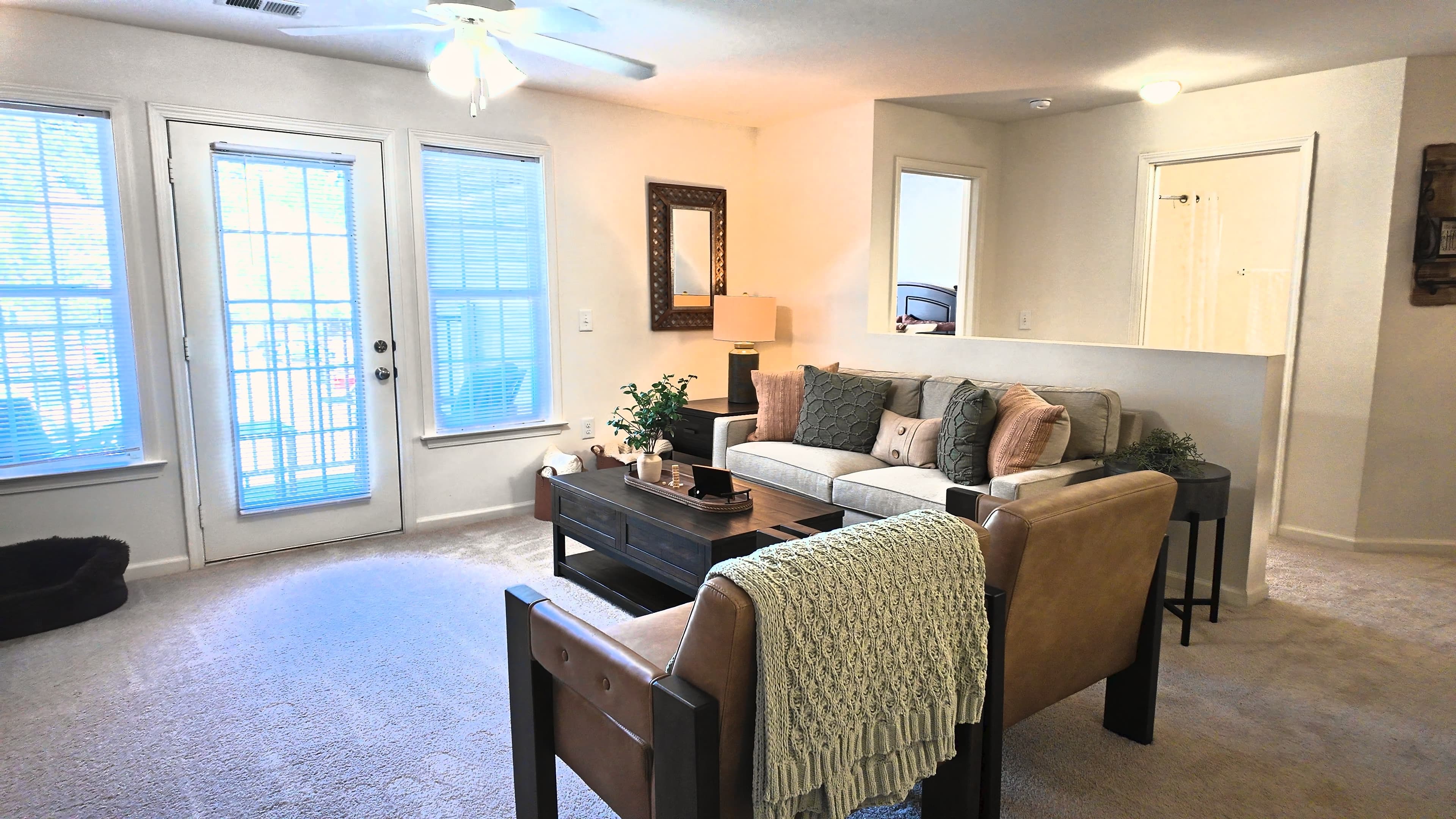 Open living areas at The Pointe at Robinhood Village