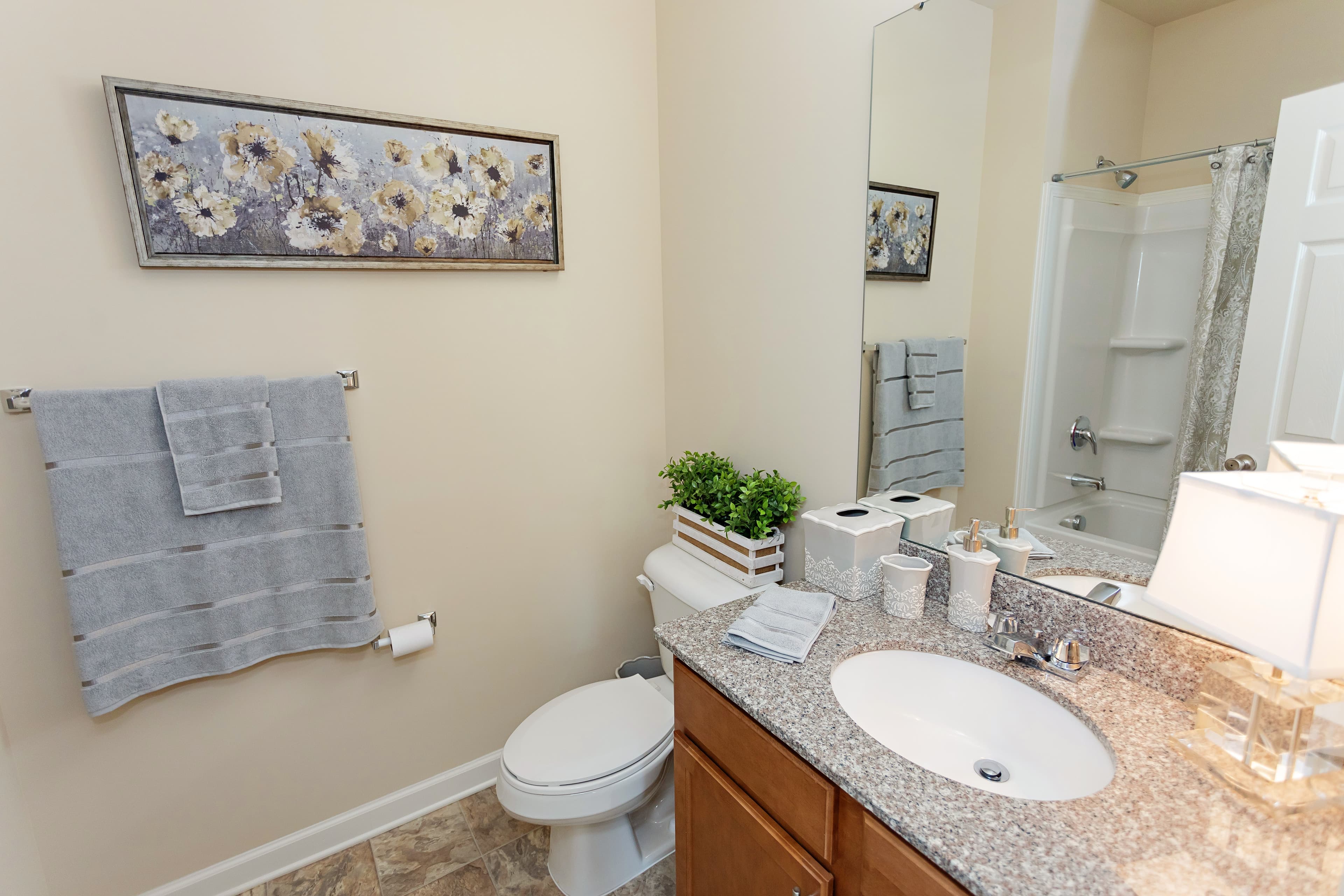 Stylish bathrooms at The Reserve at Smith Crossing